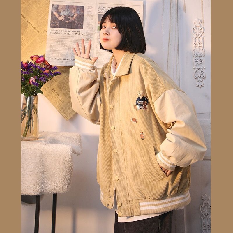 Corduroy Baseball Style Jacket