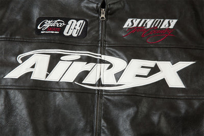 Men's Embroidered Leather Jacket