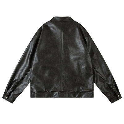 Men's Embroidered Leather Jacket